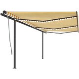 vidaXL Avtomatska tenda LED + senzor 6x3,5 cm rumena in bela | Shoptok.si