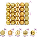  Set božićnih kuglica 50 kom. Zlatno 8 cm Polistiren | shoptok.hr