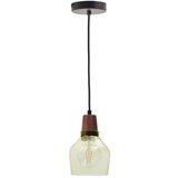 Kave Home Zelena/v temni naravni barvi viseča svetilka s steklenim senčilom ø 13,5 cm Silex – | Shoptok.si