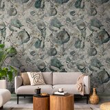  Foto tapeta - Autumn souvenirs - cool grey floral pattern with leaves 500x350 | shoptok.hr
