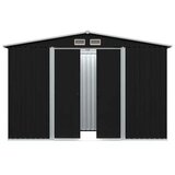 vidaXL Vrtna skladiščna lopa antracitna jeklena 257x205x178 cm | Shoptok.si
