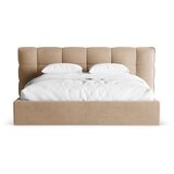 Micadoni Sivo-bež tapecirani bračni krevet s prostorom za odlaganje s podnicom 200x200 cm Eric – | shoptok.hr