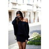 Fasardi Fashionable basic black bat dress Cene