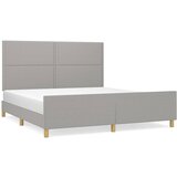  The Living Store Posteljni okvir z vzglavjem svetlo siv 160x200 cm blago - Posteljni Okvir Z Vzglavjem, (21501065) | Shoptok.si