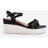 Boto Black Wedge Sandals Esinna | Shoptok.si