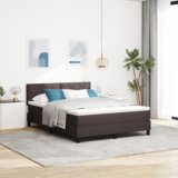  Postelja z vzmetnico z vzmetnico Temno rjava 140 x 190 cm blago, (5000127927) | Shoptok.si