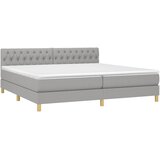  Krevet box spring s madracem LED svjetlosivi 200x200 cm tkanina | shoptok.hr