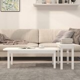  2-dijelni set stolića za kavu bijela Bijela od masivne borovine | Eponuda.com