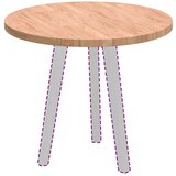 vidaXL Nepremična površina Svetlo rjava Ø 60 x 2.5 cm Trda hrastovina | Shoptok.si