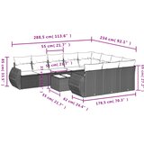  11-dijelni set vrtnih sofa od poliratana s jastucima sivi | shoptok.hr
