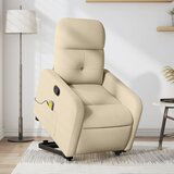 Maison Chic masažni naslanjač - Relax naslanjač s funkcijo vstajanja krem blago, (22061830) | Shoptok.si