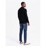 Ombre Structured men's polo longsleeve with patch - black | Eponuda.ba