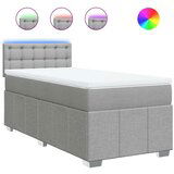 vidaXL Box spring postelja z vzmetnico svetlo siva 90x190 cm blago | Shoptok.si