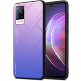 Cadorabo Ohišje, združljiv z vivo v roza - modri - dvobarvni zaščitni pokrov iz silikona TPU in hrbta iz kaljenega stekla, (20589687) | Shoptok.si
