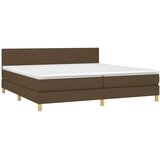  Krevet box spring s madracem LED tamnosmeđi 200x200 cm tkanina | shoptok.hr