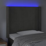  LED uzglavlje tamnosivo 93x16x118/128 cm baršunasto | shoptok.hr