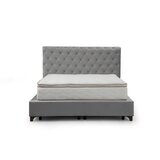 Hanah home deluxe set 160 x 200 v2 grey (dvostruki dušek, baza i uzglavlje)