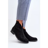 S. BARSKI Women's Black Flat Heel Cutout Ankle Boots S.Barski Cene