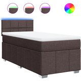 vidaXL Box spring postelja z vzmetnico temno rjav 90x190 cm blago, (21306667) | Shoptok.si