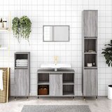 vidaXL Kopalniška omarica siva sonoma 30x30x100 cm inženirski les | Shoptok.si