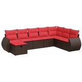  8-dijelni set vrtnih sofa s jastucima smeđi od poliratana | shoptok.hr