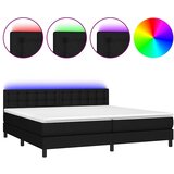  box spring s madracem LED crni 200x200 cm od tkanine | shoptok.hr