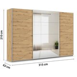 Modern Living Omara Z Drsnimi Vrati Feldkirch, Barva Hrasta Slike