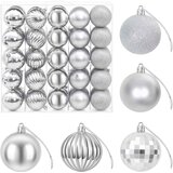  Set božićnih kuglica 75 kom. Srebrna 6 cm Polistiren | shoptok.hr