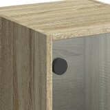  Visoka komoda sa staklenim vratima boja hrasta 35 x 37 x 109 cm Smeđa | shoptok.hr