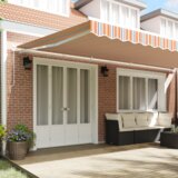 vidaXL Ročna retraktibilna tenda Črtasti vzorec 600x300 cm | Shoptok.si