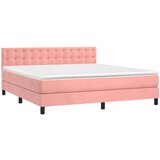  box spring s madracem LED ružičasti 180x200cm baršunasti | shoptok.hr