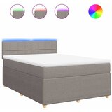  Krevet s oprugama i madracem smeđesivi 140 x 190 cm od tkanine | shoptok.hr