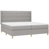  Krevet s oprugama i madracem svjetlosivi 200 x 200cm od tkanine | shoptok.hr