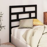  Uzglavlje za krevet crno 106 x 4 x 100 cm od masivne borovine | shoptok.hr