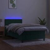  box spring s madracem LED tamnozeleni 100x200 cm baršun | shoptok.hr