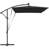 vidaXL Kantaliv dežnik z bananom s ključavnico Črna 294 x 200 x 254 cm | Shoptok.si