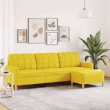  Trosjed s tabureom svjetložuti 210 cm od tkanine | shoptok.hr