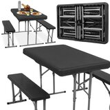  Set za catering stol + klupe 105 x 65 x 69 cm crni Slike