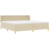  Postelja z vzmetnico z vzmetnico krema 200 x 200 cm blago, (5000128017) Slike
