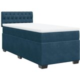 Box spring krevet s madracem tamnoplavi 100x200 cm baršunasti | shoptok.hr
