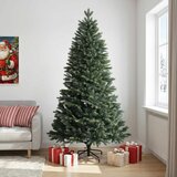  Umjetno božićno drvce s nogom 210 cm PVC i metal Zelena | shoptok.hr