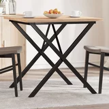 vidaXL Blagovaonski stol X-oblika 90x90x75 5 cm od borovine i željeza