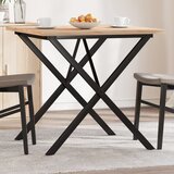vidaXL Jedilna miza X okvir 90x90x75,5 cm trdna borovina lito železo | Shoptok.si