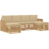  Set vanjskih sofa 6 pcs Bijela i bež 249 x 122,5 x 73 cm | Eponuda.ba
