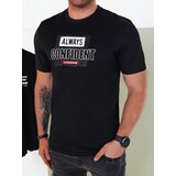 DStreet Koszulka męska z nadrukiem czarna | Shoptok.si