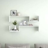 Zidne police 2 kom visoki sjaj bijele 100x15x20 cm od iverice | shoptok.hr