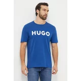 Hugo Bombažna kratka majica moški, turkizna barva