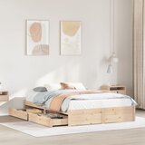 vidaXL Posteljni okvir brez vzmetnice 120x200 cm trdna borovina Cene