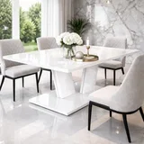 Jedilna miza Monza – White HG/White HG (full lacquered) table top 32mm, (5000486168)