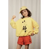 Mini Rodini Otroški bombažen pulover rumena barva